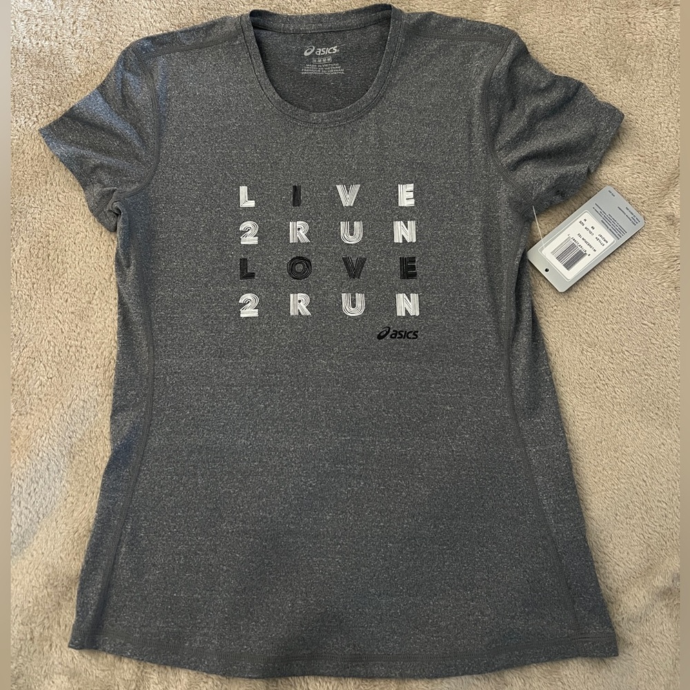 NWT ASICS Women's Charcoal Tee